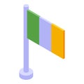 Hurling Ireland flag icon, isometric style Royalty Free Stock Photo