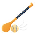 Hurling stick ball icon, cartoon style Royalty Free Stock Photo