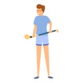 Hurling sunday game icon, cartoon style