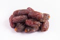 HURMA, Dates. Dried dates fruit on white background. Royalty Free Stock Photo