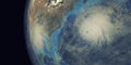 Hurricane Cloud shown from Space. Extremely detailed and realistic high resolution 3d illustraiton. Elements of this render have Royalty Free Stock Photo