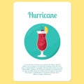 Hurricane cocktail drink in circle icon