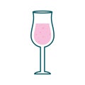 Hurricane cocktail glass cup line and fill style icon vector design