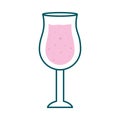 Hurricane cocktail glass cup line and fill style icon vector design