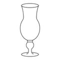 Hurricane cocktail glass. Sketch. Empty. Vector illustration. A glass for an alcoholic drink. Crystal container.