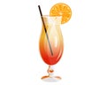 Hurricane cocktail. Summer, tropical cocktail with orange.