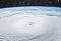 Hurricane cyclone storm with eye from above Royalty Free Stock Photo