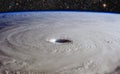 Hurricane cyclone storm with eye from above Royalty Free Stock Photo
