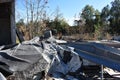 Hurricane Damage to Building in North Carolina Royalty Free Stock Photo