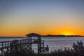 Hurricane damage to a pier in Cedar Key, Florida Royalty Free Stock Photo