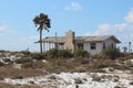 Hurricane damaged house