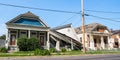 Hurricane Damaged Houses Following Hurricane Ida in New Orleans