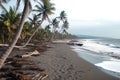 after a hurricane on El Tunku beach in El Salvador