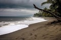 after a hurricane on El Tunku beach in El Salvador