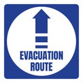 Hurricane Evacuation Route Road Sign Blue Square