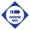 Hurricane Evacuation Route Road Sign Blue Square