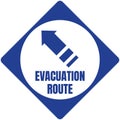 Hurricane Evacuation Route Road Sign Blue Square