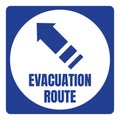 Hurricane Evacuation Route Road Sign Blue Square