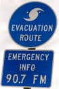 Hurricane Evacuation Route sign canted Royalty Free Stock Photo