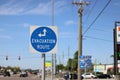 A hurricane evacuation route sign in Florida