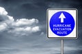 Hurricane evacuation route - traffic sign information Royalty Free Stock Photo