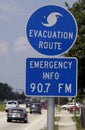 Hurricane evacuation sign Royalty Free Stock Photo