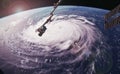 Hurricane Florence over the Atlantics close to the US coast, viewed from the space station.