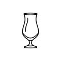 Hurricane glass black line icon. Dishware