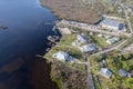 Hurricane Ian destroyed homes in Florida residential area on golf course. Natural disaster and its consequences Royalty Free Stock Photo