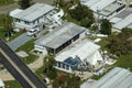 Hurricane Ian destroyed homes in Florida residential area. Natural disaster and its consequences