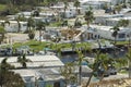 Hurricane Ian destroyed homes in Florida residential area. Natural disaster and its consequences