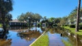 Hurricane Ian flooded houses in Orlando Florida UCF residential area.