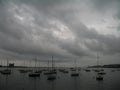 Hurricane Irene approaches Boston Harbor Royalty Free Stock Photo