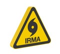 Hurricane Irma Warning Sign Isolated