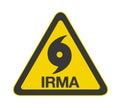 Hurricane Irma Warning Sign Isolated