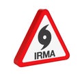 Hurricane Irma Warning Sign Isolated