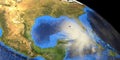 Hurricane Laura from Space. Extremely detailed and realistich high resolution 3d illustration. Elements of this image are