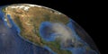 Hurricane Laura from Space. Extremely detailed and realistich high resolution 3d illustration. Elements of this image are