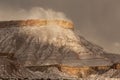 Hurricane mesa covered with snow and cloud