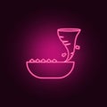 hurricane near houses icon. Elements of Park and landscape in neon style icons. Royalty Free Stock Photo