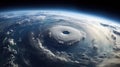 Hurricane over the Atlantic. View from outer space