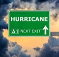 HURRICANE road sign against clear blue sky Royalty Free Stock Photo