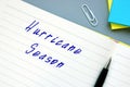 Hurricane Season sign on the page