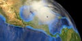 Hurricane shown from Space. Elements of this 3d illustration are furnished by NASA