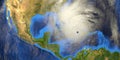 Hurricane shown from Space. Elements of this 3d illustration are furnished by NASA