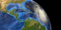 Hurricane shown from Space. Elements of this 3d illustration are furnished by NASA
