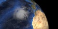 Hurricane from Space. Elements of this high resolution 3d illustration are furnished by NASA