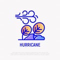 Hurricane thin line icon. Modern vector illustration of natural disaster