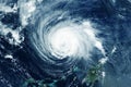 Hurricane, tornado view from space. Elements of this image furnished by NASA Royalty Free Stock Photo