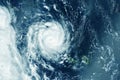 Hurricane, tornado view from space. Elements of this image furnished by NASA Royalty Free Stock Photo